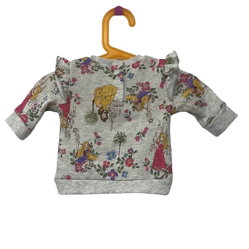 DISNEY baby ruffled princess sweatshirt. Size 0-3 months